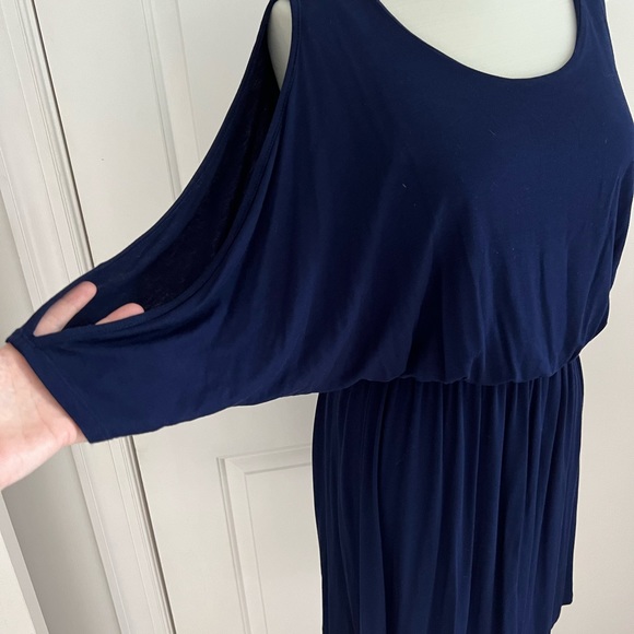 Navy Blue Jersey Mini Dress with open sleeves, M, Anthropologie - Picture 4 of 7